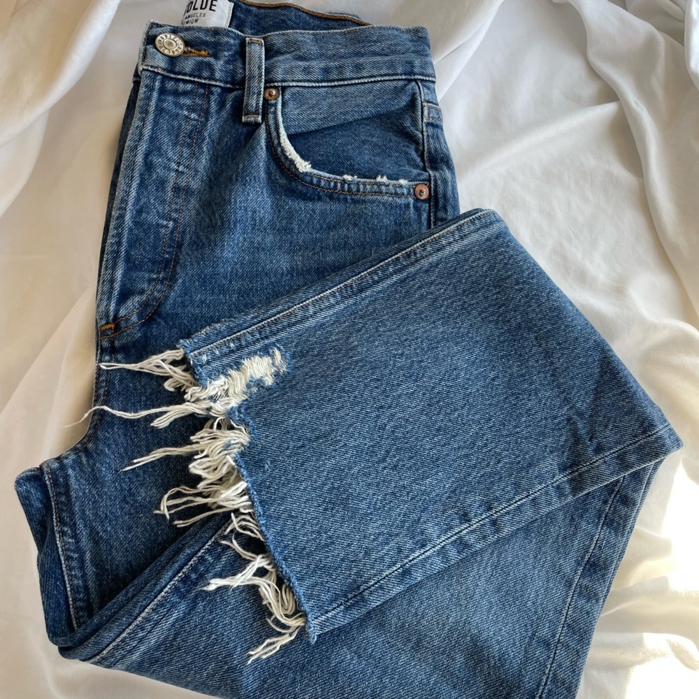 AGOLDE high rise straight leg denim